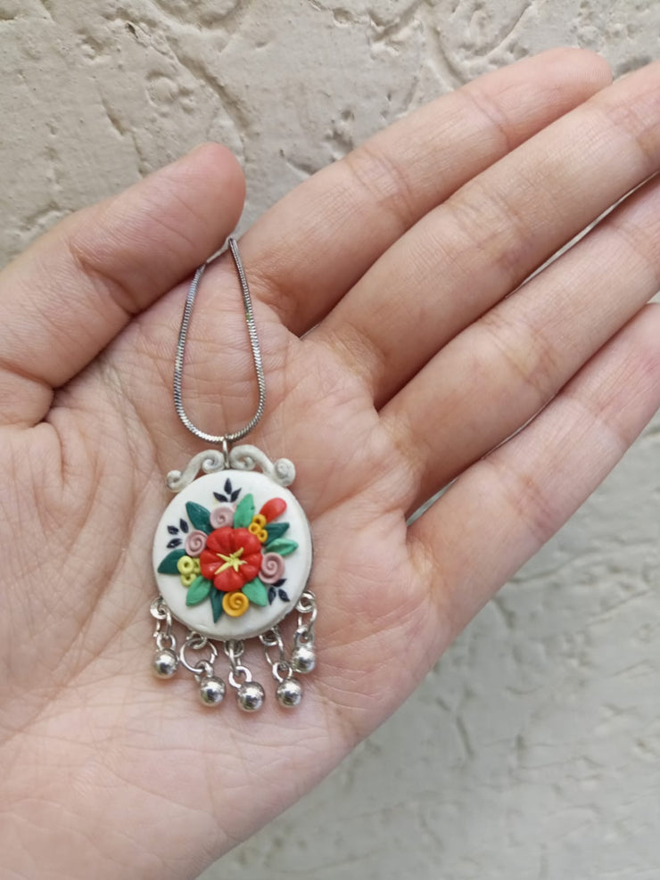 polymer clay jhumka and pendat set