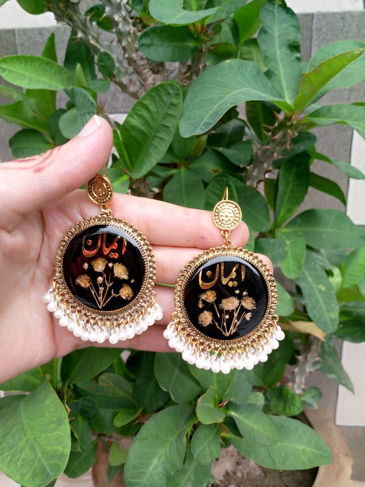 CUSTOM  JHUMKA WITH NAME " EMAN "