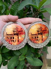 PRSERVE PAINTIN IN OVER SIZR SILVER JHUMKA