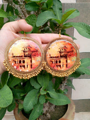 PRSERVE PAINTIN IN OVER SIZR GOLDEN JHUMKA