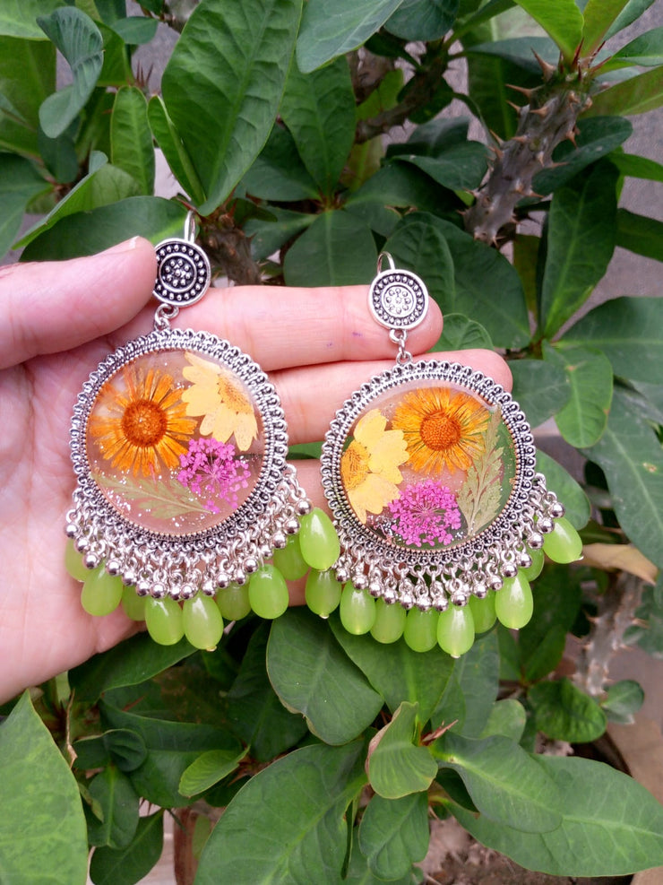 preserve flower (customise jhumka desine )