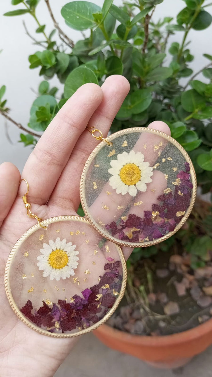 preserve flower ( customise earrings design )