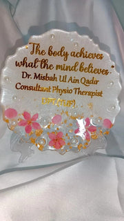 Floral Elegance Resin Name Plate