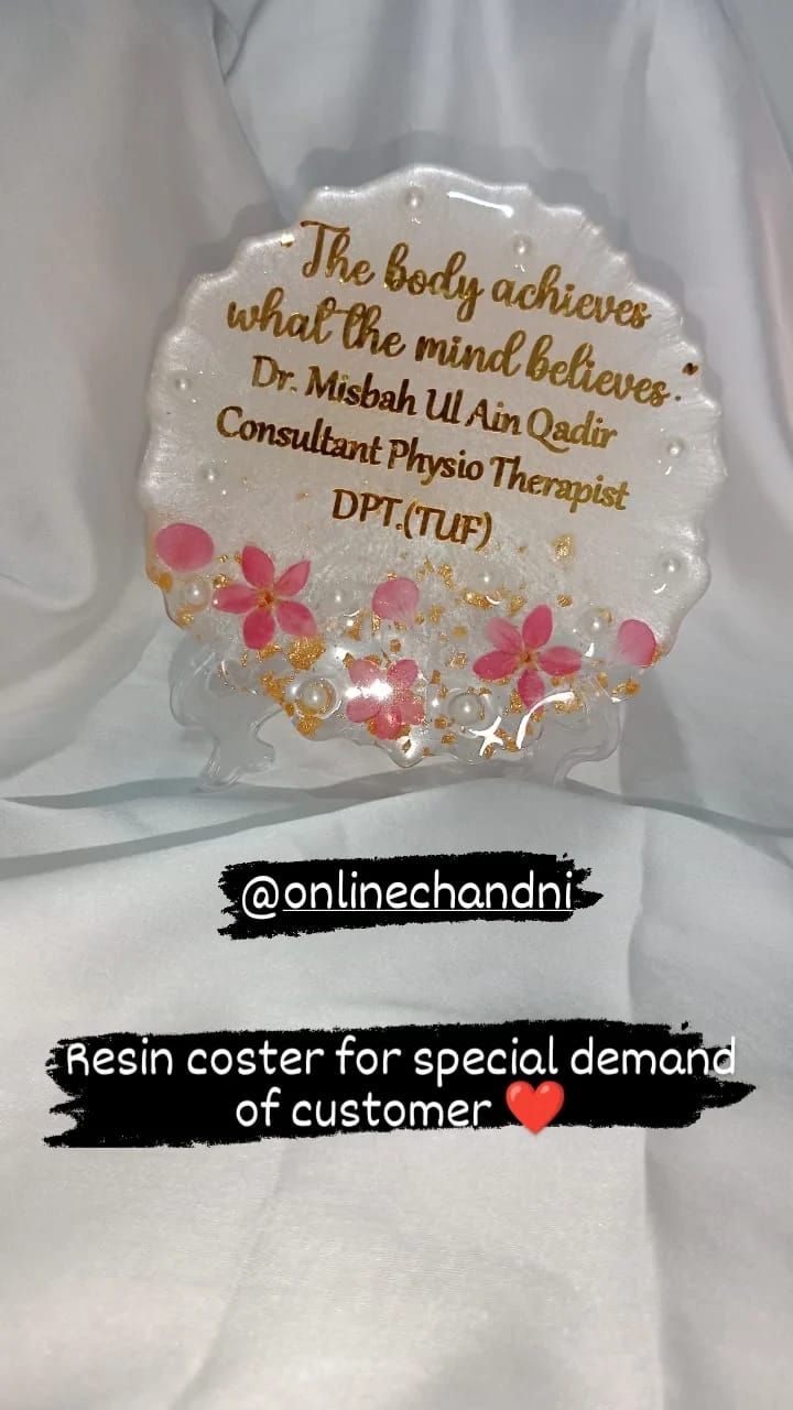 Floral Elegance Resin Name Plate