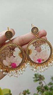 preserve flower in jhumka ( customise desing)