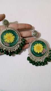 preserve flower in jhumka (customise design)