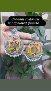 preserve handmade painting in jhumka with poetry