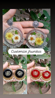 preserve flower in jhumka ( customise design)