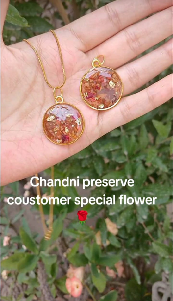 preserve rose flower in pendants
