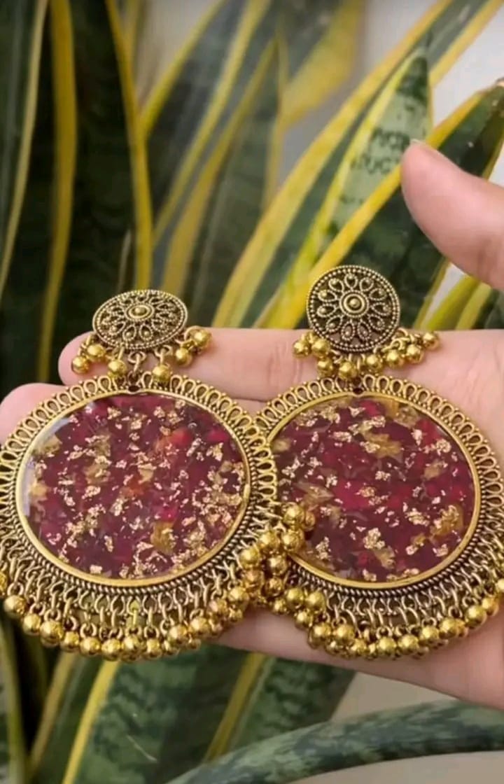 preserve rose flower in jhumka ( customer flower)