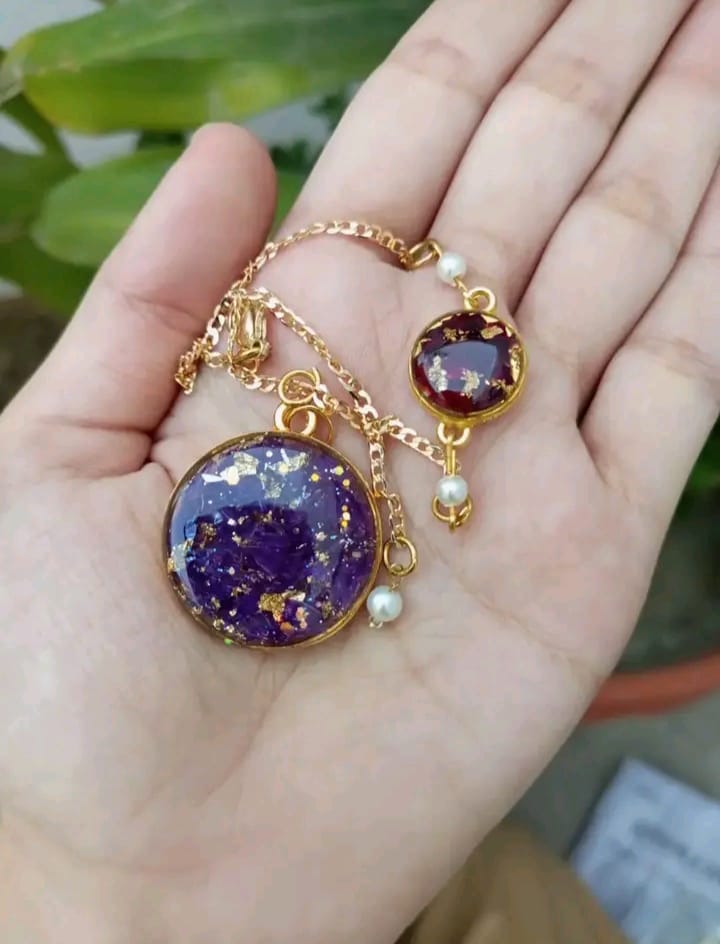 preserve flower in pendant and 1 dial rose crush bracelet ( customer flower )