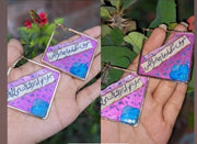 preserve flower in diamond hoop with poetry ( custom design)