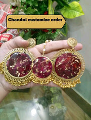 preserve rose flower in jhumka and bindiya ( custom design)