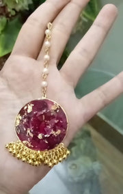 preserve rose flower in jhumka and bindiya ( custom design)