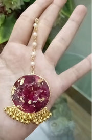 preserve rose flower in jhumka and bindiya ( custom design)