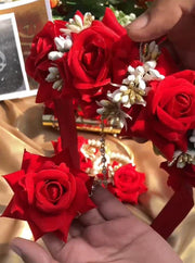 red  floral flower jewelry