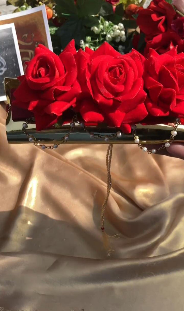 red  floral flower jewelry