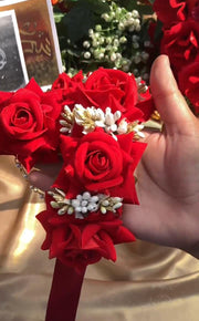 red  floral flower jewelry