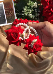 red  floral flower jewelry