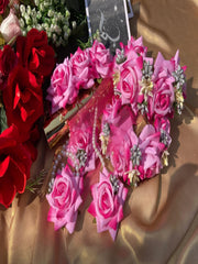 Pink floral flower jewelry