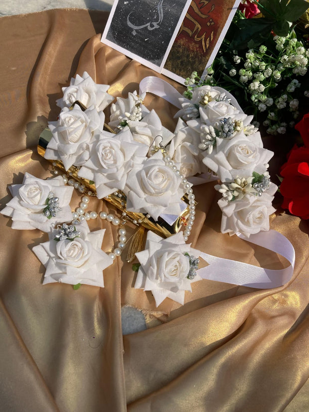 white floral flower jewelry