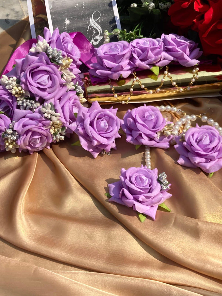 Purple floral flower jewelry