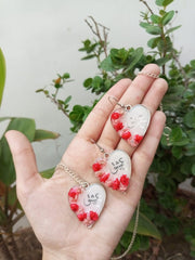 RESIN PRESERVED FLOWER "ISHQ" HEART PENDANT