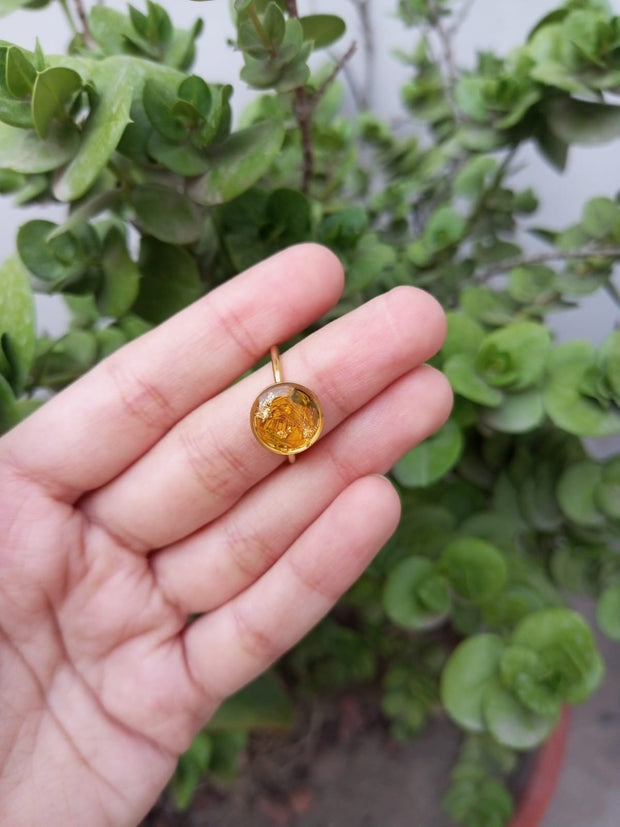 RESIN PRESERVED FRESH CRUSH SUNFLOWER RING