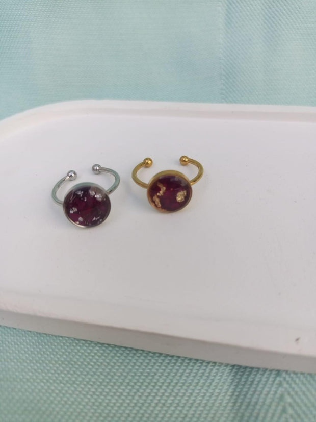 Flat Pressed Resin Preserved Fresh Petal Charms Epoxy Dried Flower Rose  Ring jewelry