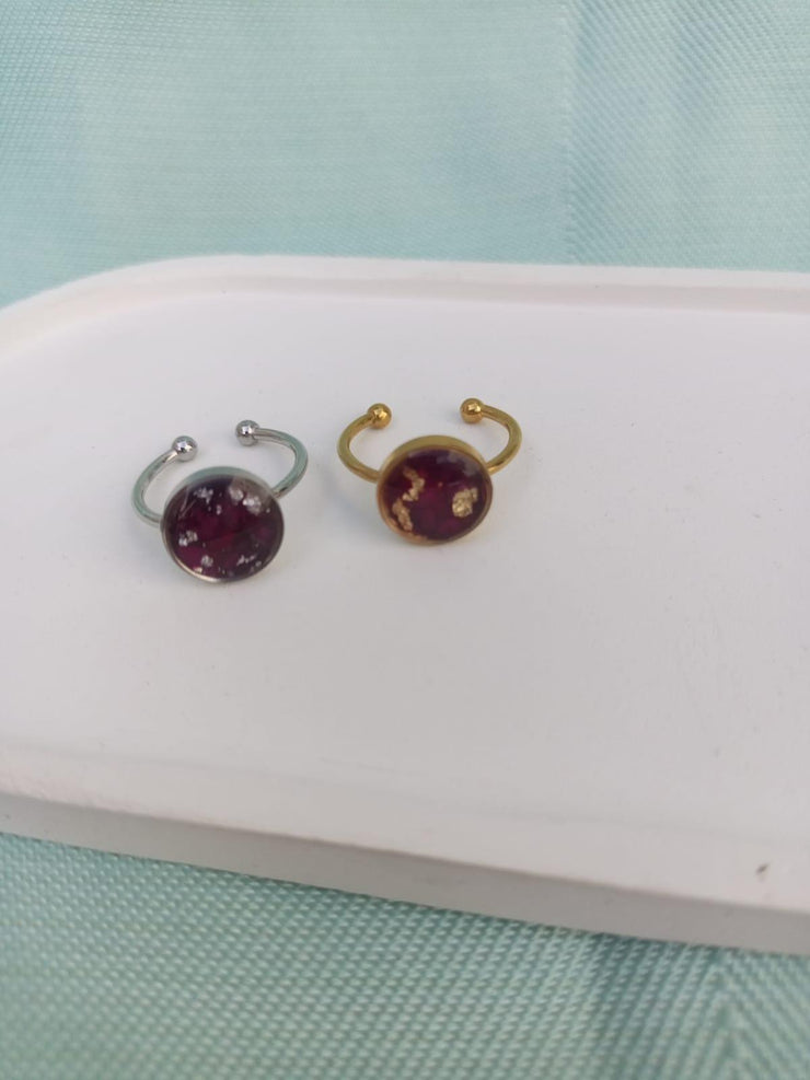 Flat Pressed Resin Preserved Fresh Petal Charms Epoxy Dried Flower Rose  Ring jewelry
