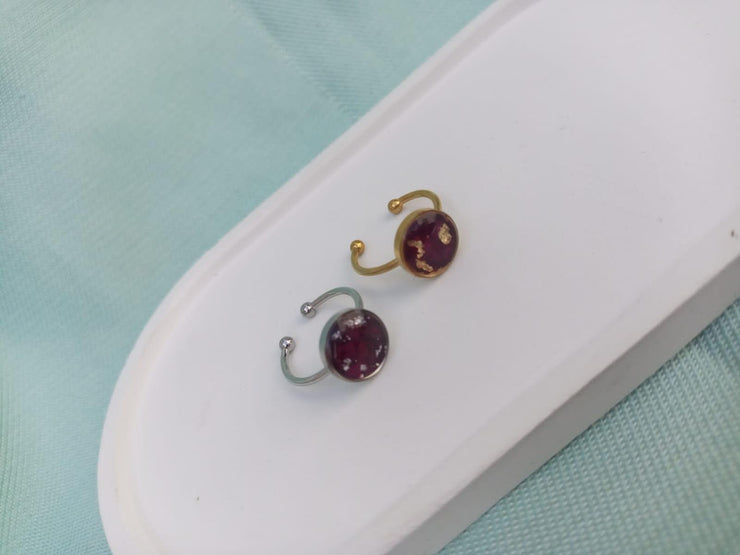 Flat Pressed Resin Preserved Fresh Petal Charms Epoxy Dried Flower Rose  Ring jewelry