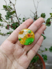 Flat Pressed Resin Preserved Fresh Petal Charms Epoxy Dried Flower Mehandi Theme Ring