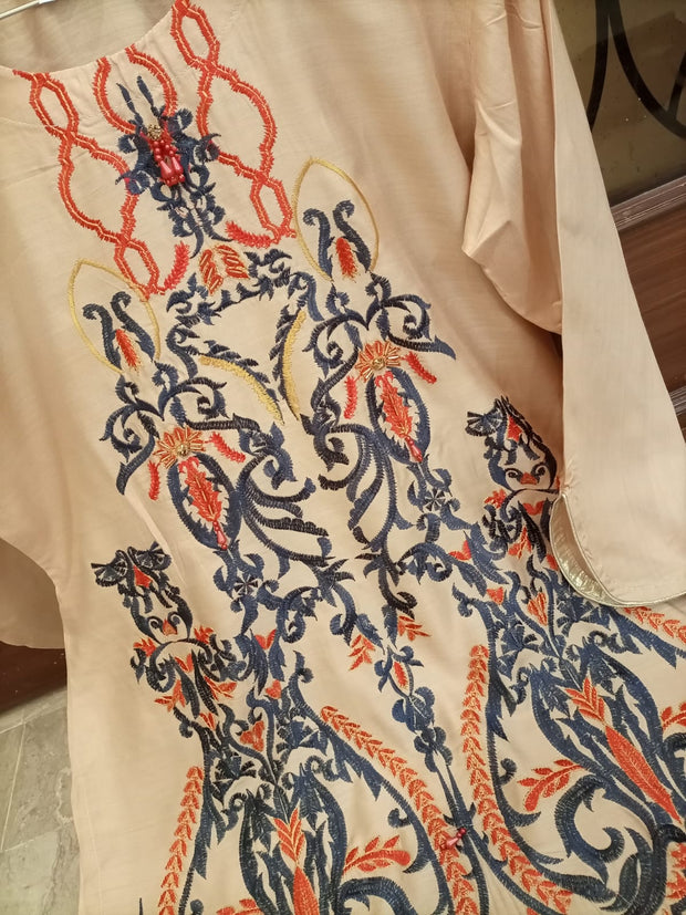 EMBROIDERY PRINTED VISCOSE SHIRT
