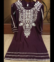 EMBROIDERY  WITH PEARLS WORK   VISCOSE SHIRT