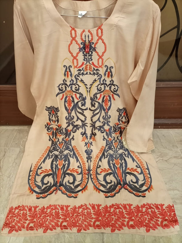EMBROIDERY PRINTED VISCOSE SHIRT