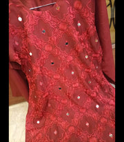 EMBROIDERY  WITH MIRROR WORK   VISCOSE SHIRT