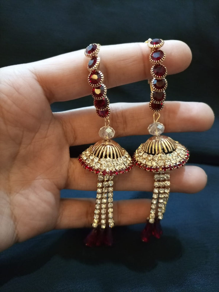 Long Red  Stone Earrings