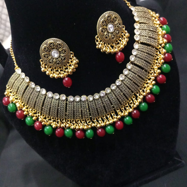 Red and  Green  Beads Necklace