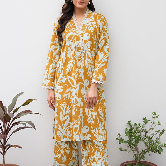 2PC SOFT COTTON FLORAL PRINT SUIT
