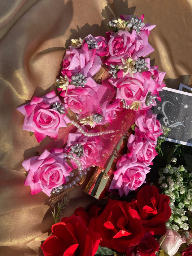 Pink floral flower jewelry