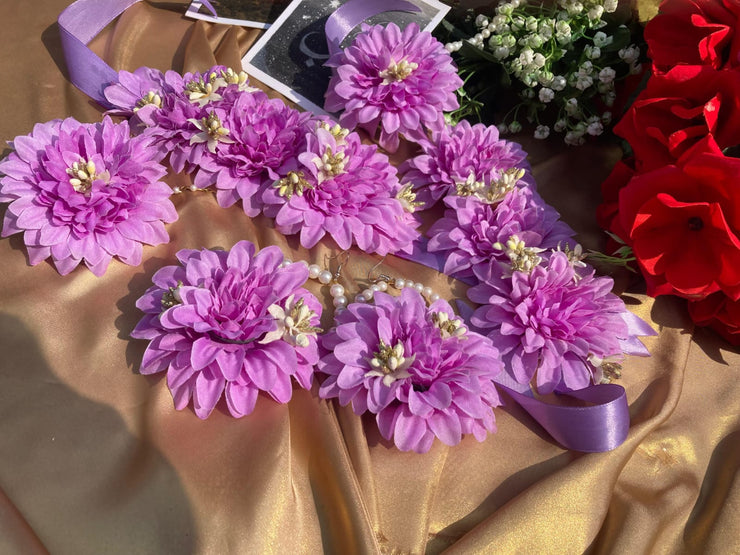 Lavender Purple floral flower jewelry