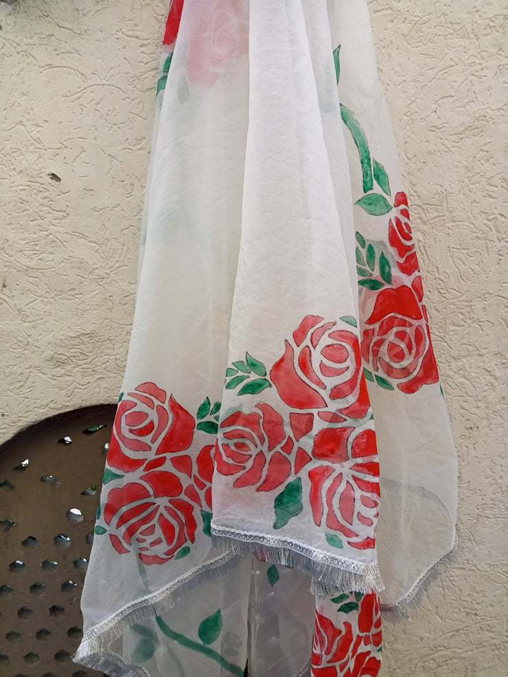 Handpainted organza dupata