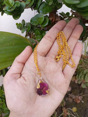Flower pendent with chain jewelry