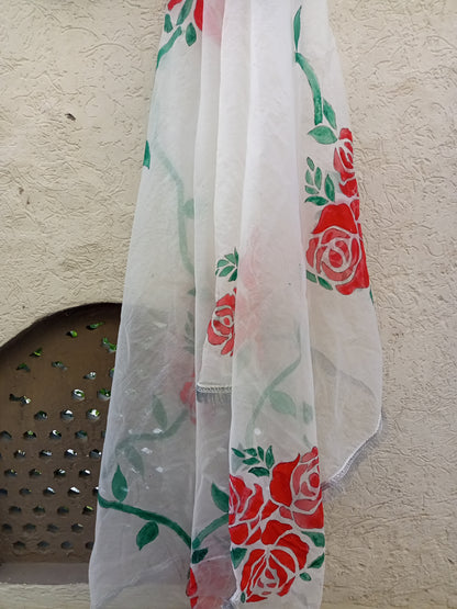 Handpainted organza dupata