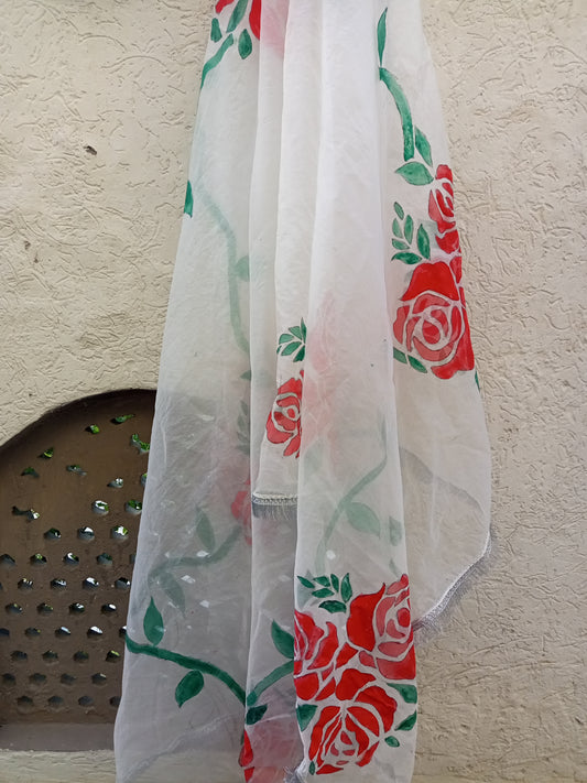 Handpainted organza dupata