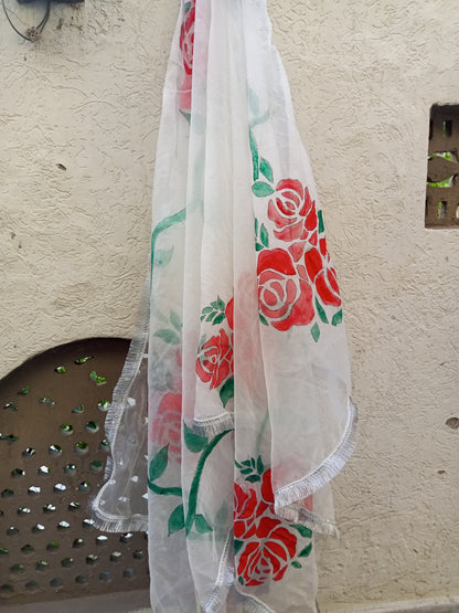 Handpainted organza dupata