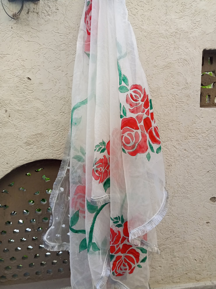 Handpainted organza dupata