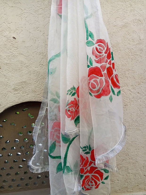 Handpainted organza dupata