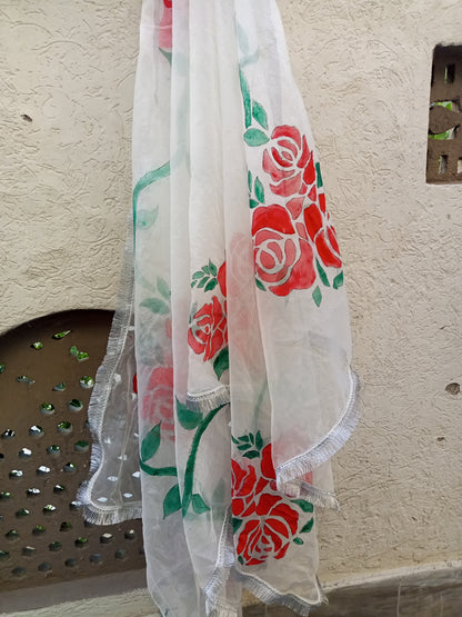 Handpainted organza dupata