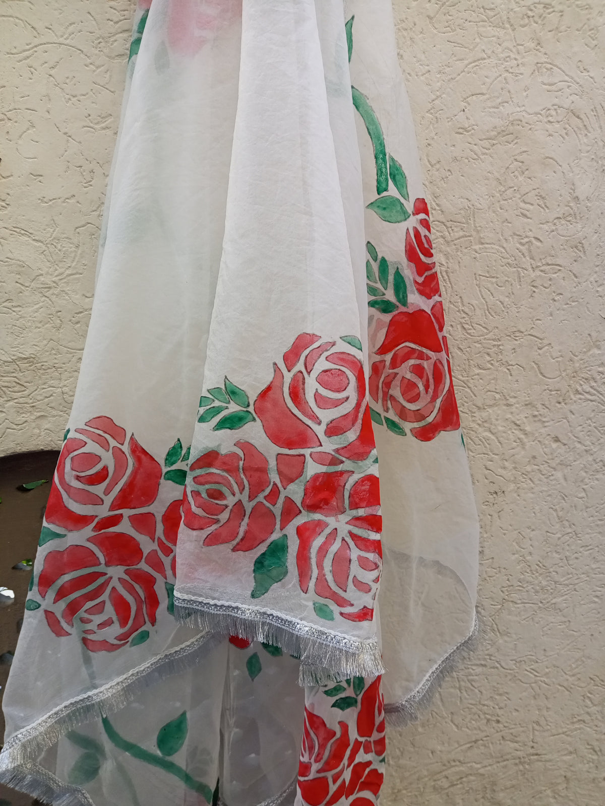 Handpainted organza dupata